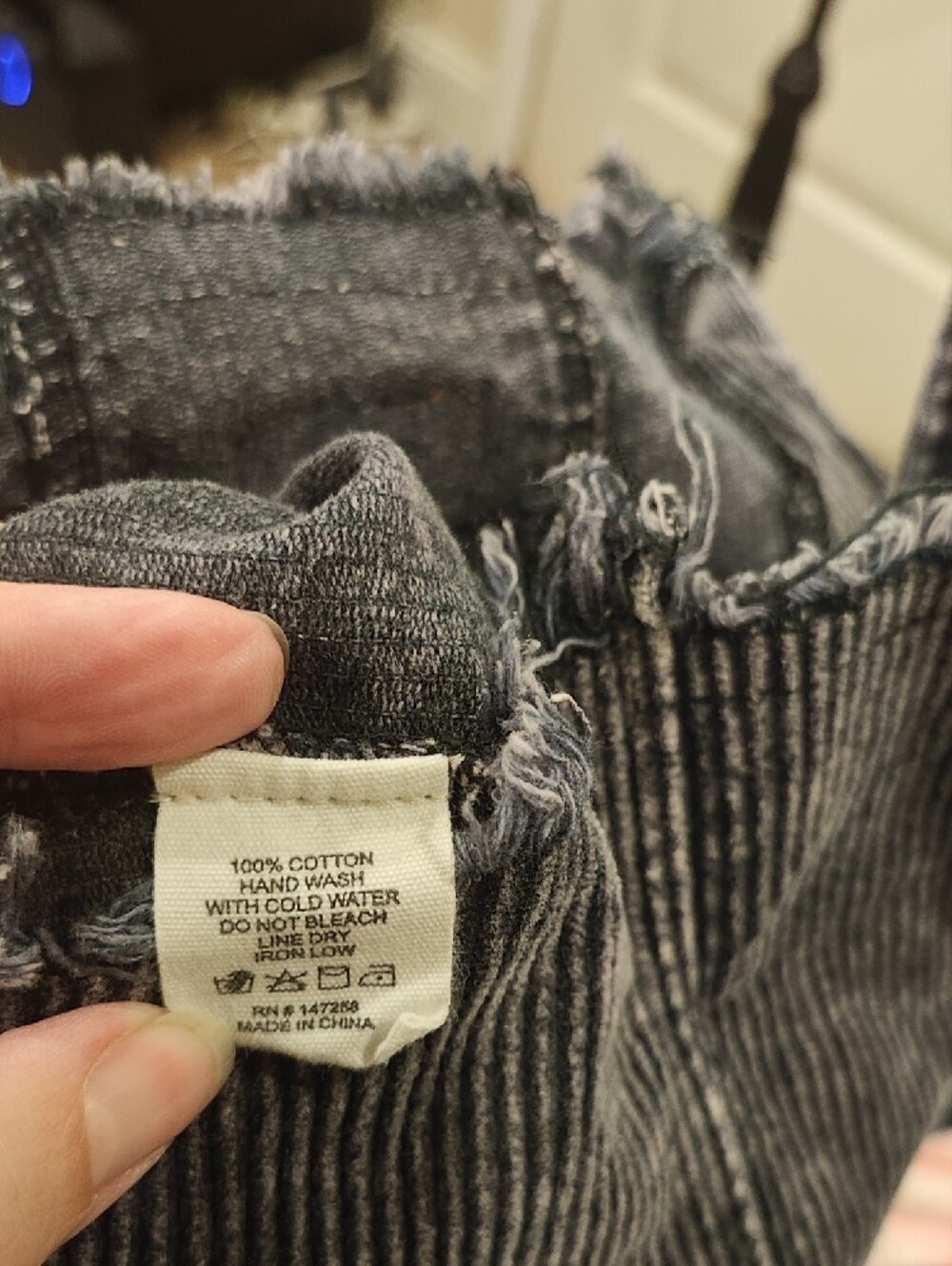 Simply Southern Washed Blue Corduroy Sherpa Jacket - Picture 6 of 6